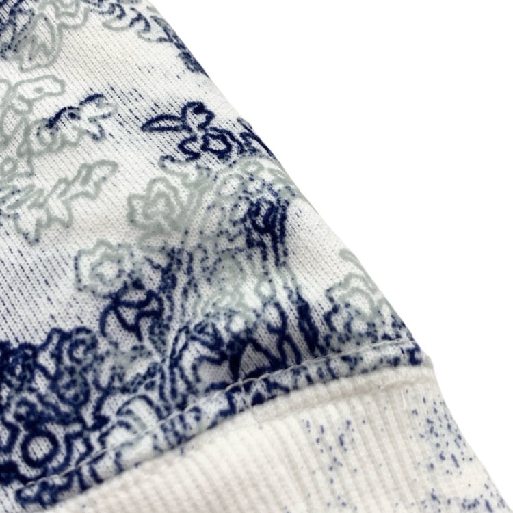 Mame Kurogouchi マメクロゴウチ Floral Flock Printed Fleece Lining Hoodie 蛸唐草模様 裏起毛フーディーパーカー  2 MM24SS-JS071
