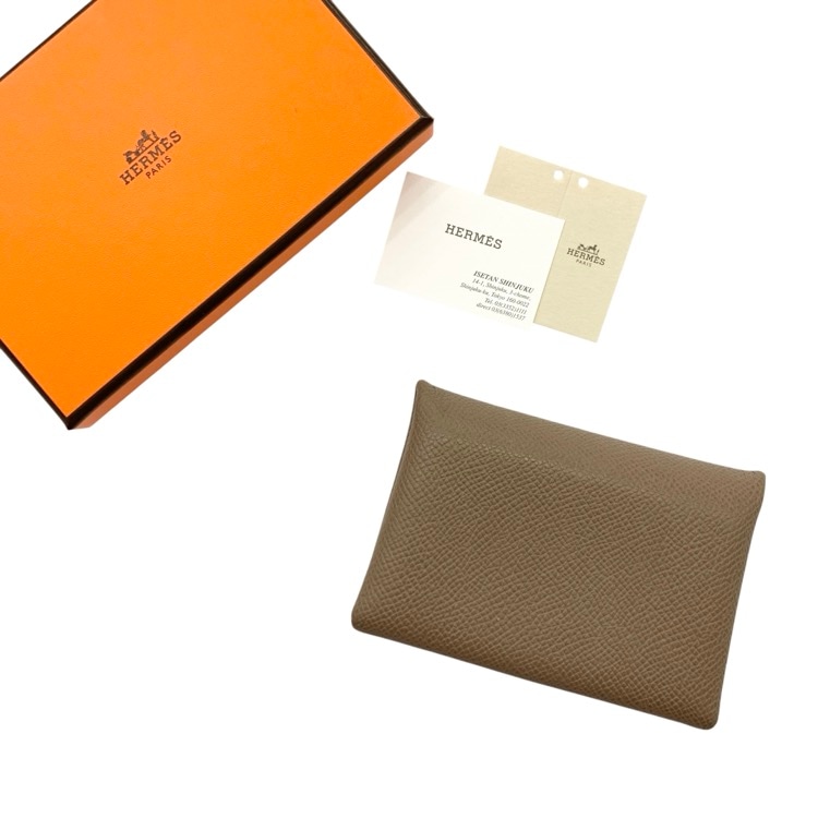 HERMES エルメス カルヴィデュオ ミニ財布 エトゥープ 素材エプソン