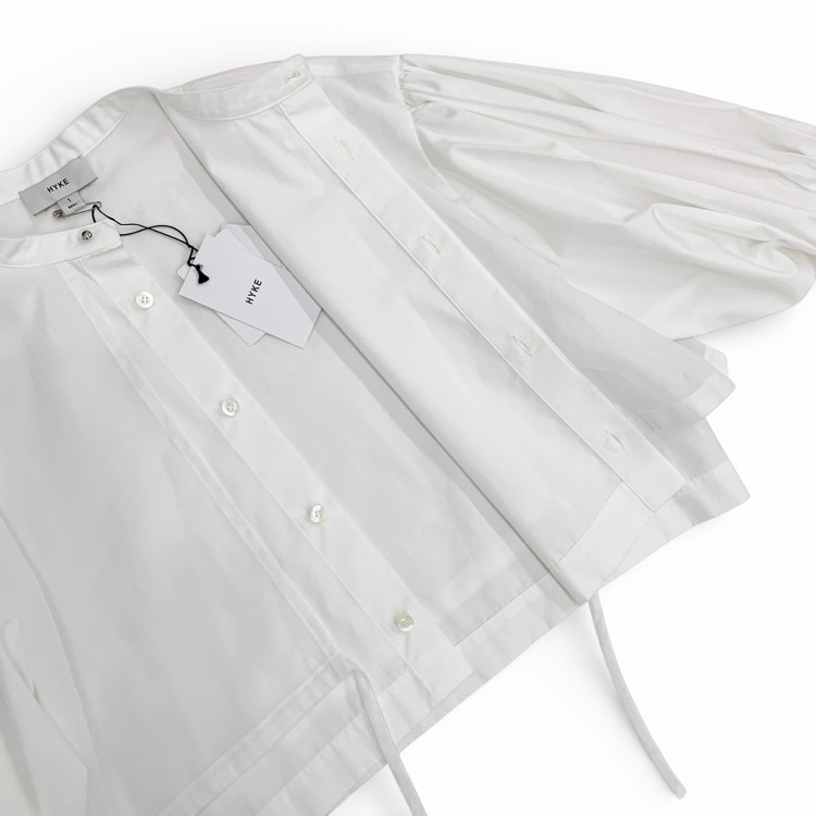 2025SS HYKE ハイク COTTON BALLOON SLEEVE BLOUSE コットンバルーンスリーブブラウス ホワイト 01 251-15238