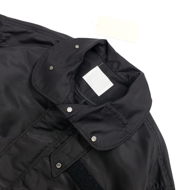 2026SS Mame Kurogouchi マメクロゴウチ Nylon Twill 3D Embroidery Mods Coat チューリップ刺繍ナイロンモッズコート ブラック 2 MM26SS-CO053