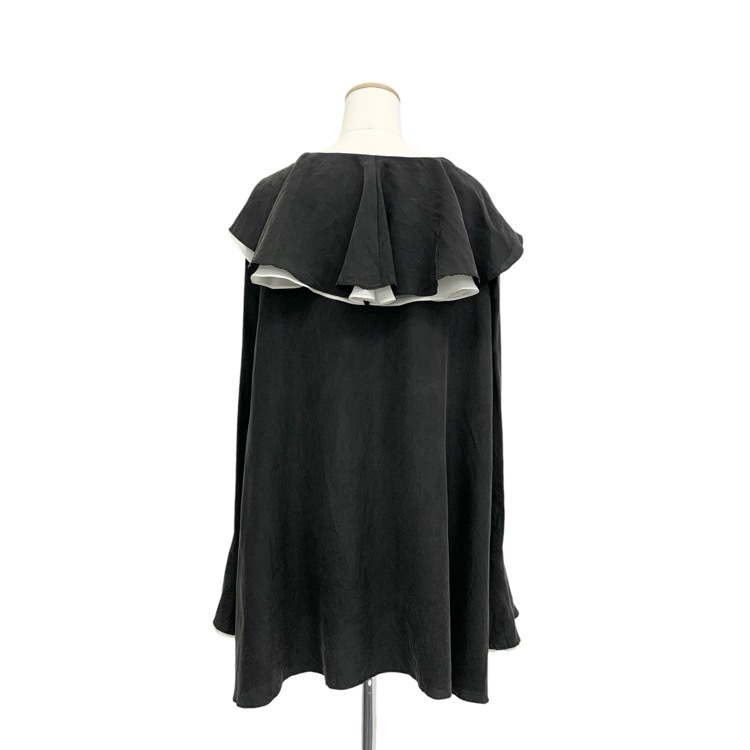 FETICO フェティコ RUFFLED SILK MINI DRESS ラッフル ミニ ドレス ブラック 1 FTC232-0804