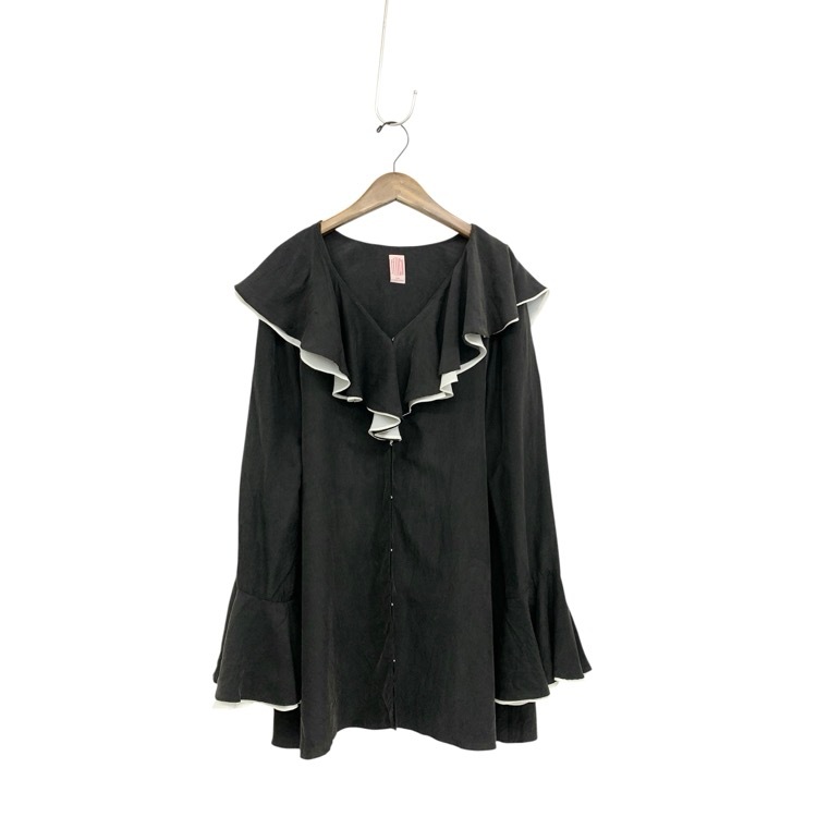 FETICO フェティコ RUFFLED SILK MINI DRESS ラッフル ミニ ドレス ブラック 1 FTC232-0804