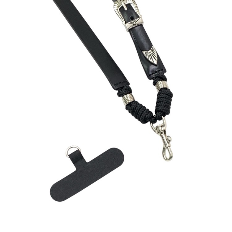 TOGA トーガ レザー フォンストラップ メタルパーツ スマホケース ブラック ONE TZ32-AK943