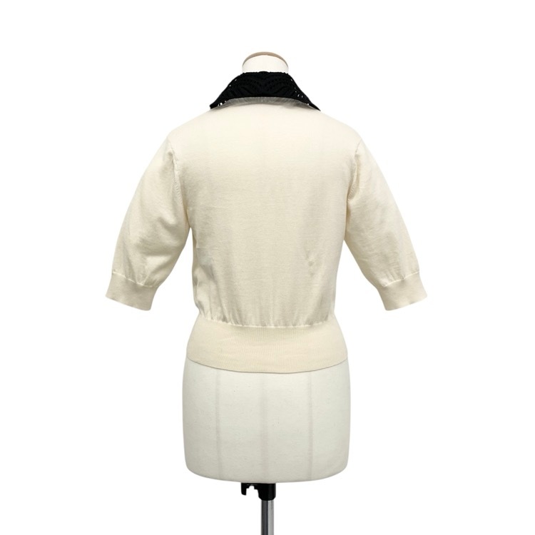 Mame Kurogouchi マメクロゴウチ Embroidery Collar Knitted Top コード刺繍襟ニットトップ 2 MM25FW-KN037