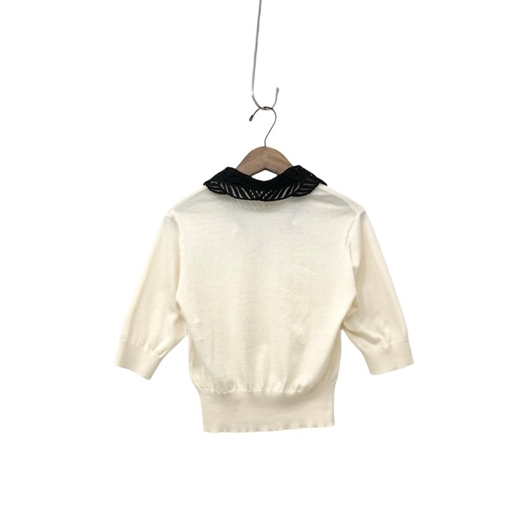 Mame Kurogouchi マメクロゴウチ Embroidery Collar Knitted Top コード刺繍襟ニットトップ 2 MM25FW-KN037