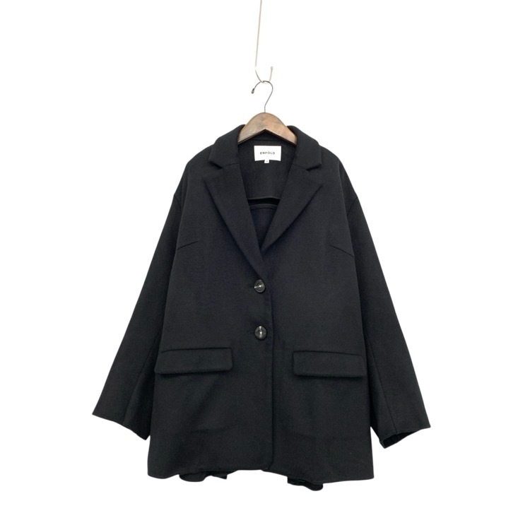 ENFOLD エンフォルド TAILOR JACKET テーラージャケット ウールリバー ブラック 38 300HA130-1660