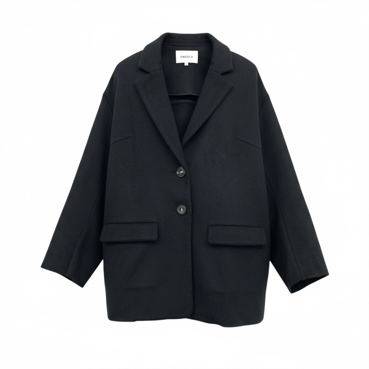 ENFOLD エンフォルド TAILOR JACKET テーラージャケット ウールリバー ブラック 38 300HA130-1660