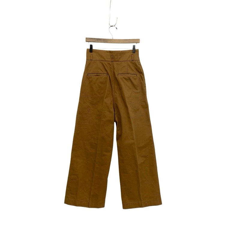 Mame Kurogouchi マメクロゴウチ MUDDYE WIDE PANTS コットンツイルワイドチノパンツ 泥染め加工 ブラウン 2 MM18SS-PT073