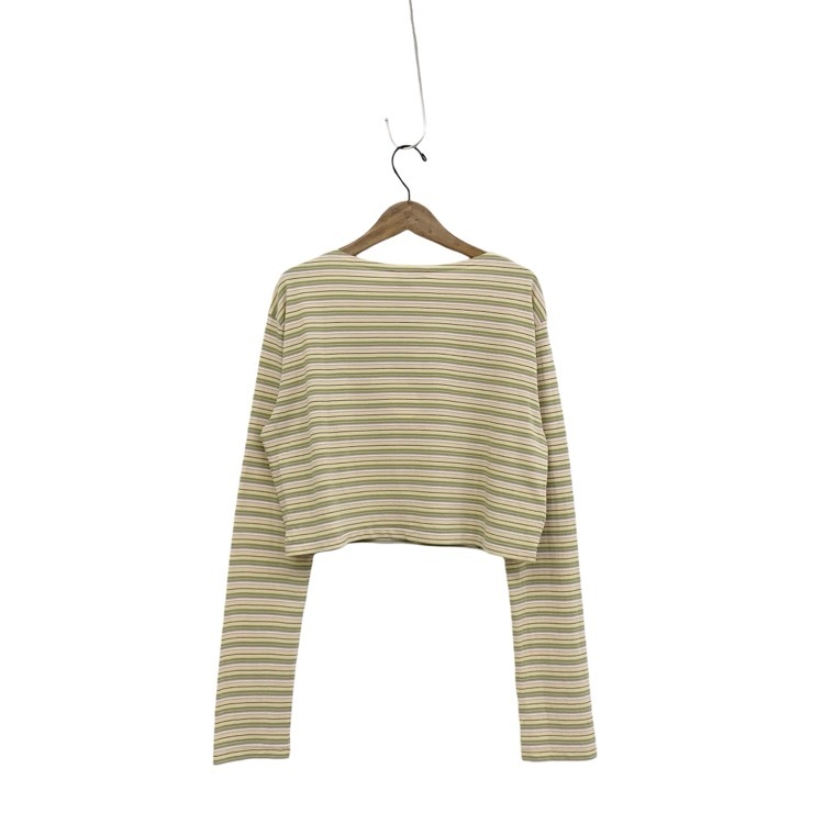 未使用品 AURALEE オーラリー HARD TWIST COTTON BORDER BOAT NECK L/S TEE コットンボーダーボートネックロンT ベージュボーダー 1 A24SP03BR
