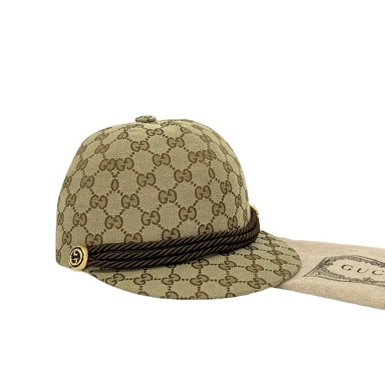GUCCI グッチ GGキャンバス リボン キャップ ベージュ S/56cm 678544 3HAEX