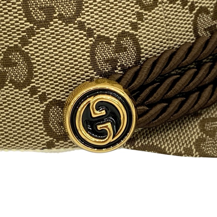 GUCCI グッチ GGキャンバス リボン キャップ ベージュ S/56cm 678544 3HAEX