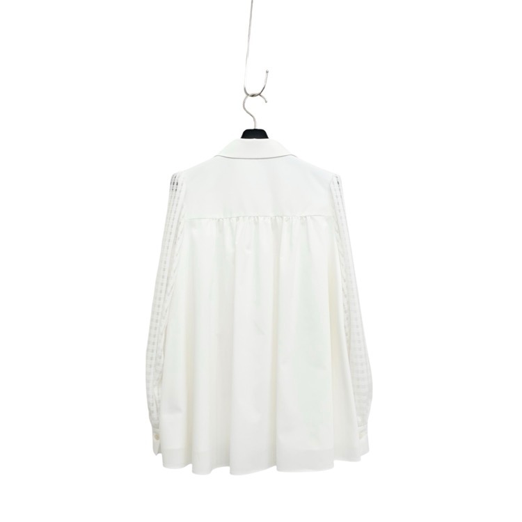 FOXEY NEW YORK フォクシー ブラウス Fleurette シアーチェック袖