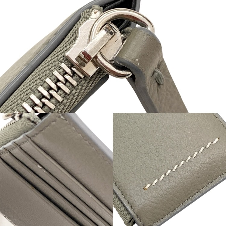 2024AW MM6 Maison Margiela エムエムシックス Numeric Signature ジップカードホルダー グレー SA5UI0011P4344