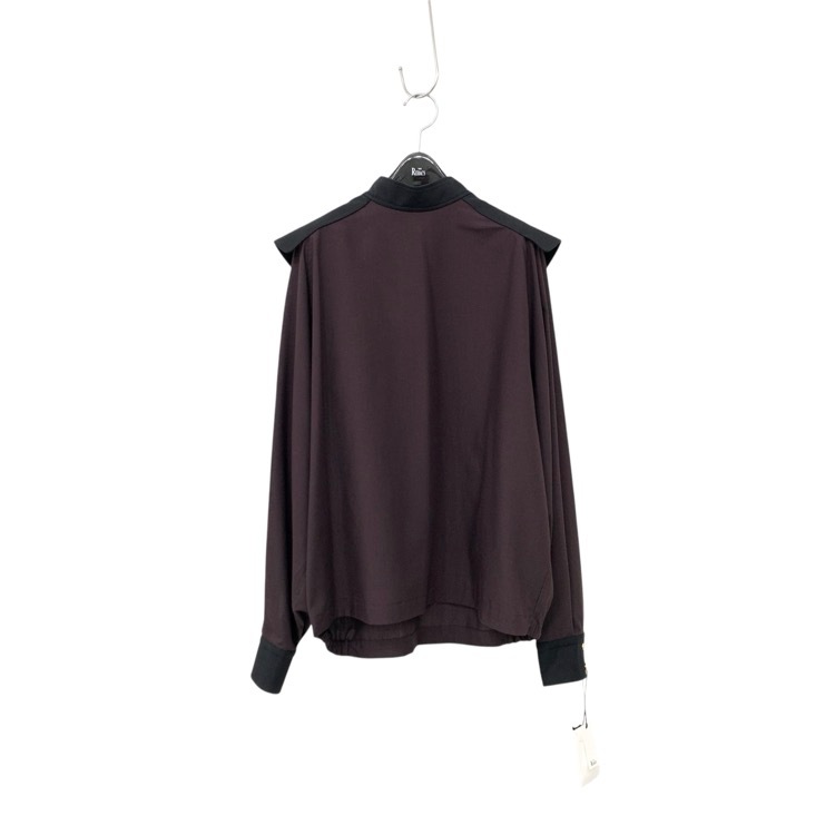 THE RERACS ザ リラクス バックジッププルオーバー ブラウス スタンドカラー マロン 36 23FW-REBL-379L