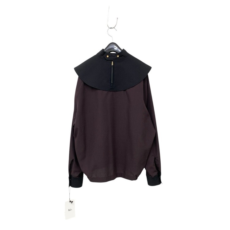 THE RERACS ザ リラクス バックジッププルオーバー ブラウス スタンドカラー マロン 36 23FW-REBL-379L