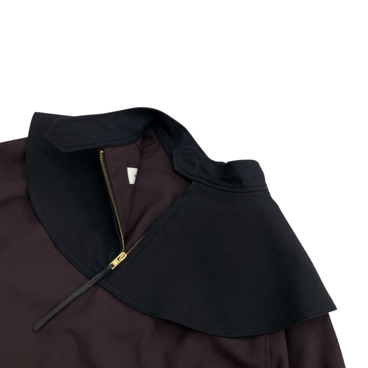 THE RERACS ザ リラクス バックジッププルオーバー ブラウス スタンドカラー マロン 36 23FW-REBL-379L