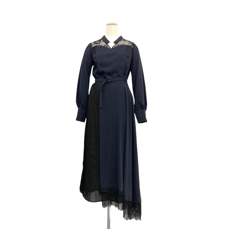 AMERI アメリ ヴィンテージ PLEATS ASYMMETRY DRESS プリーツアシンメトリー ワンピース M 0181530650