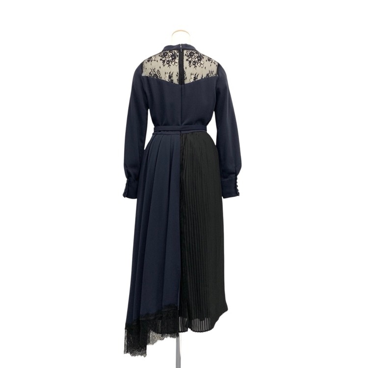 AMERI アメリ ヴィンテージ PLEATS ASYMMETRY DRESS プリーツアシンメトリー ワンピース M 0181530650