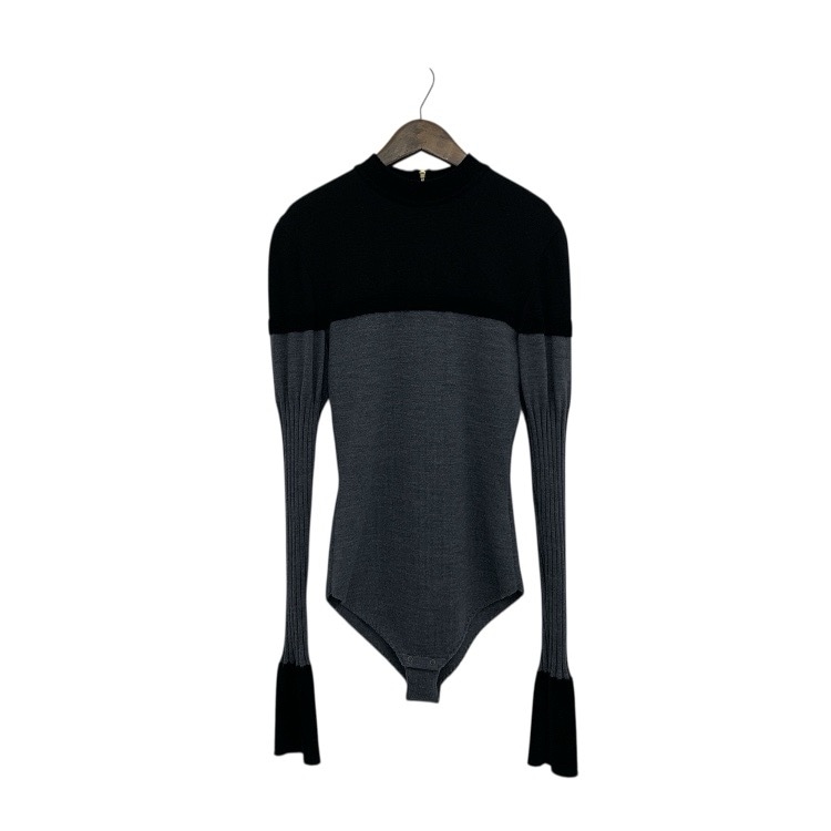 FETICO フェティコ BI-COLOR KNIT BODYSUITS バイカラーニットボディスーツ グレー×ブラック F FTC224-0702