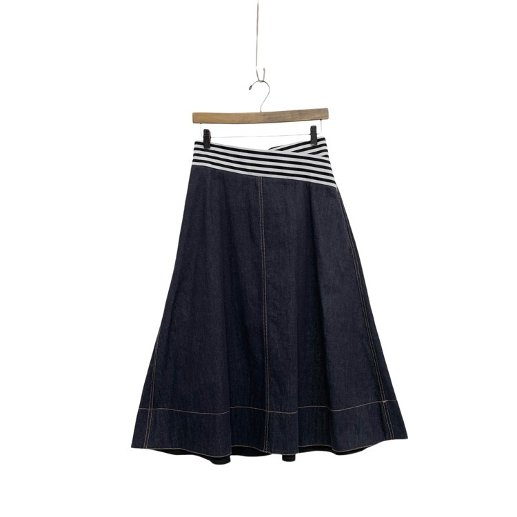 BORDERS at BALCONY ボーダーズアットバルコニー DENIM SKIRT ウエストボーダー デニムスカート インディゴ 38 BD2021-3H-28