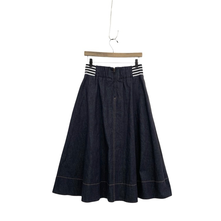 BORDERS at BALCONY ボーダーズアットバルコニー DENIM SKIRT ウエストボーダー デニムスカート インディゴ 38 BD2021-3H-28