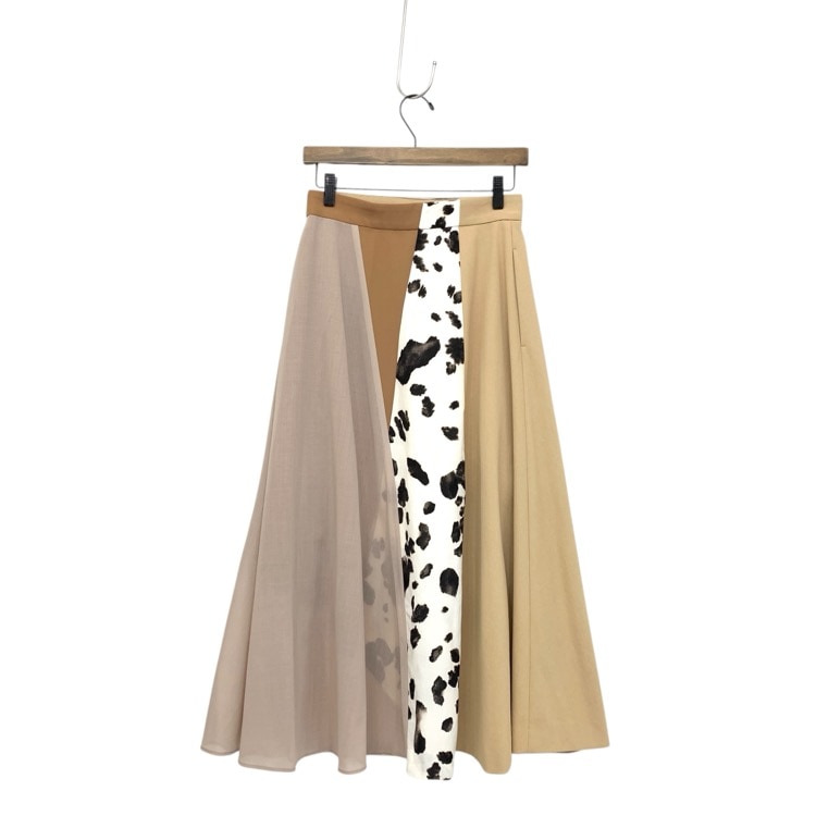 AKIRA NAKA アキラナカ Maili layered color skirt レイヤードカラー スカート ベージュ 2 AR2237