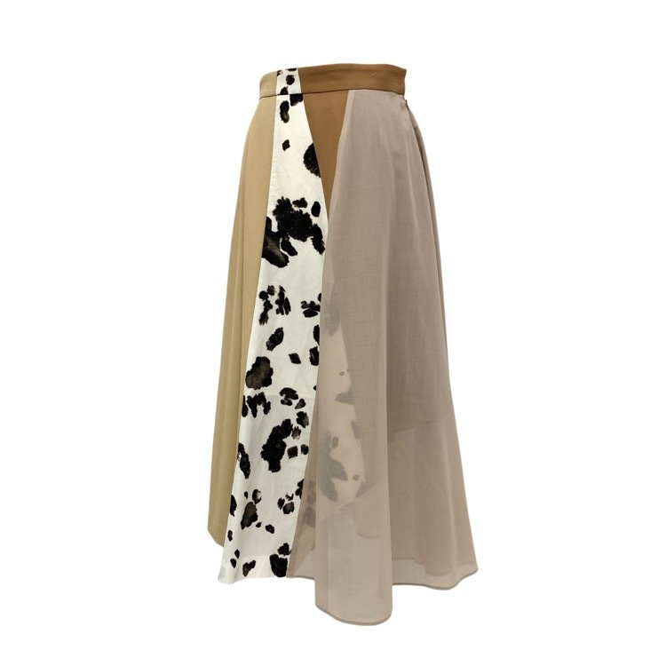 AKIRA NAKA アキラナカ Maili layered color skirt レイヤードカラー スカート ベージュ 2 AR2237