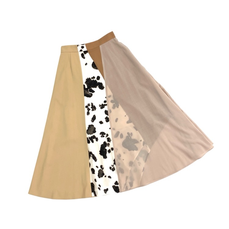 AKIRA NAKA アキラナカ Maili layered color skirt レイヤードカラー スカート ベージュ 2 AR2237