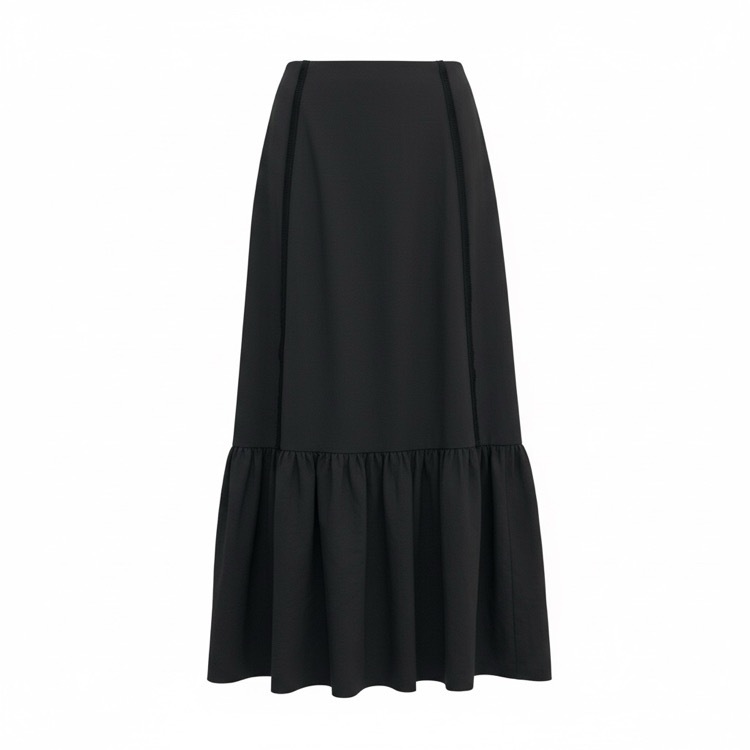 BORDERS at BALCONY ボーダーズアットバルコニー RESORT FRINGE SKIRT リゾートフリンジスカート ブラック 38 BD2311-3H-37