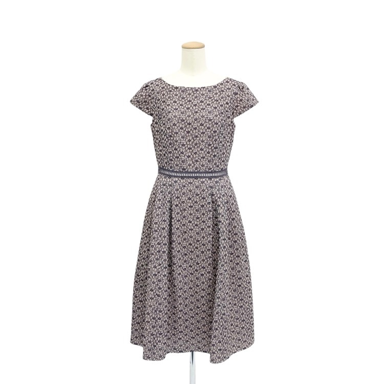 TOCCA トッカ MEMORY OF LACE ドレス ワンピース グレー ピンク 2 OPTOGA0315