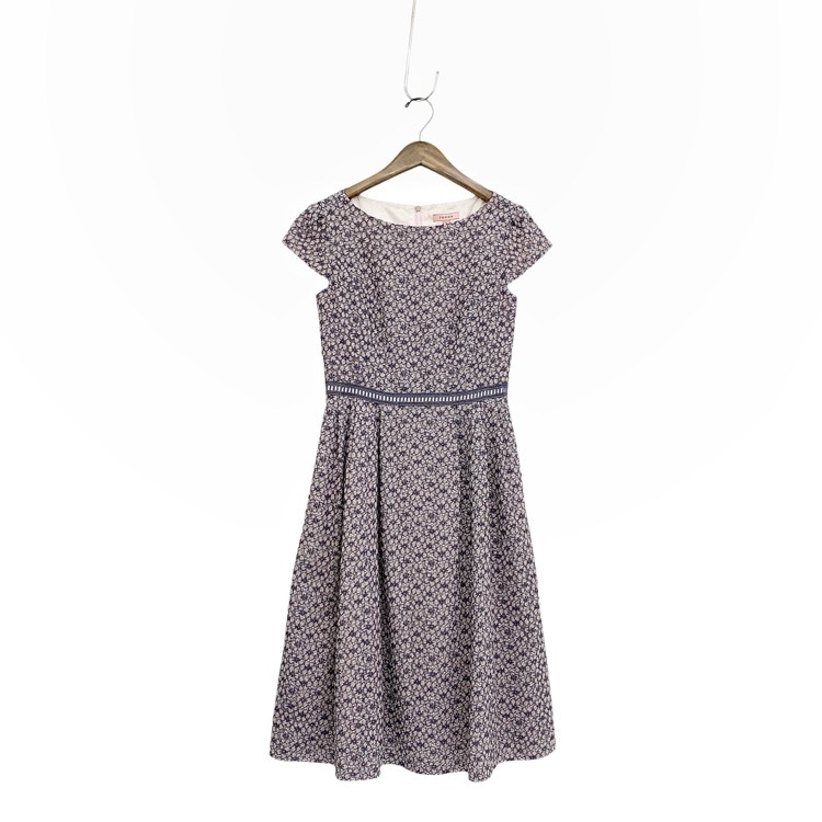 TOCCA トッカ MEMORY OF LACE ドレス ワンピース グレー ピンク 2 OPTOGA0315