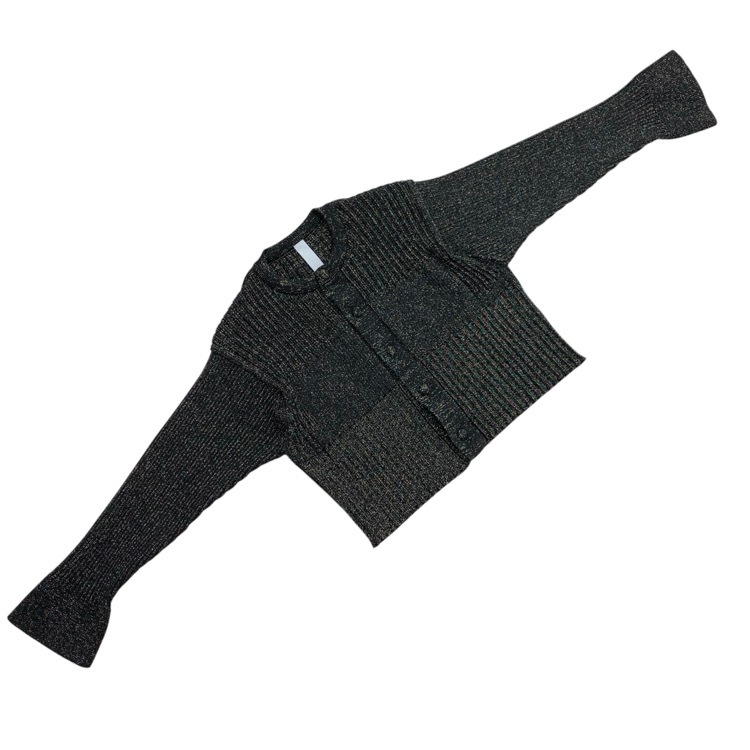 CFCL シーエフシーエル FLUTED GLITTER COLLARLESS SHIRT CARDIGAN グリッターカーディガン 1 CF008KE067