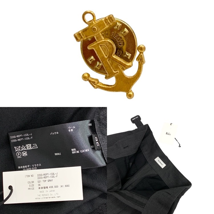 THE RERACS ザ リラクス THE GURKHA グルカ スラックス タックワイドパンツ グレー 36 22SS-REPT-133L