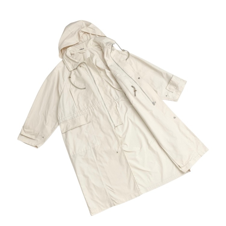 AURALEE オーラリー HIGH DENSITY COTTON POLYESTER CLOTH HOODED COAT フード付きロング コート A23SC03PC
