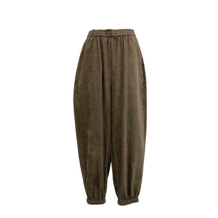 Curensology カレンソロジー フェイクスウェードバルーン パンツ ダークブラウン F CL505108ER