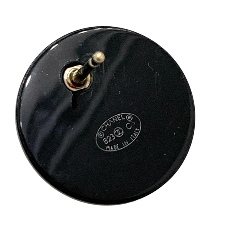 CHANEL シャネル B23 ターンロック ピアス ブラック ゴールド