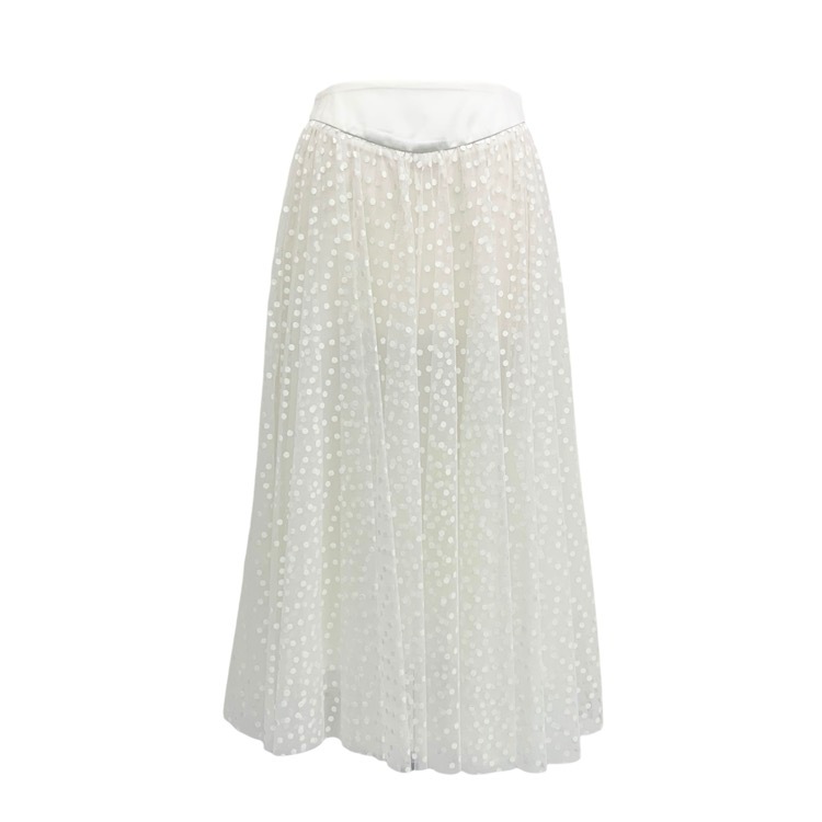 BORDERS at BALCONY ボーダーズアットバルコニー TULLE DOTS SKIRT チュールドットスカート ホワイト 38 BD2311-3H-42