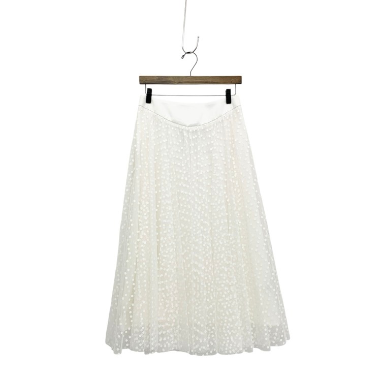 BORDERS at BALCONY ボーダーズアットバルコニー TULLE DOTS SKIRT チュールドットスカート ホワイト 38 BD2311-3H-42