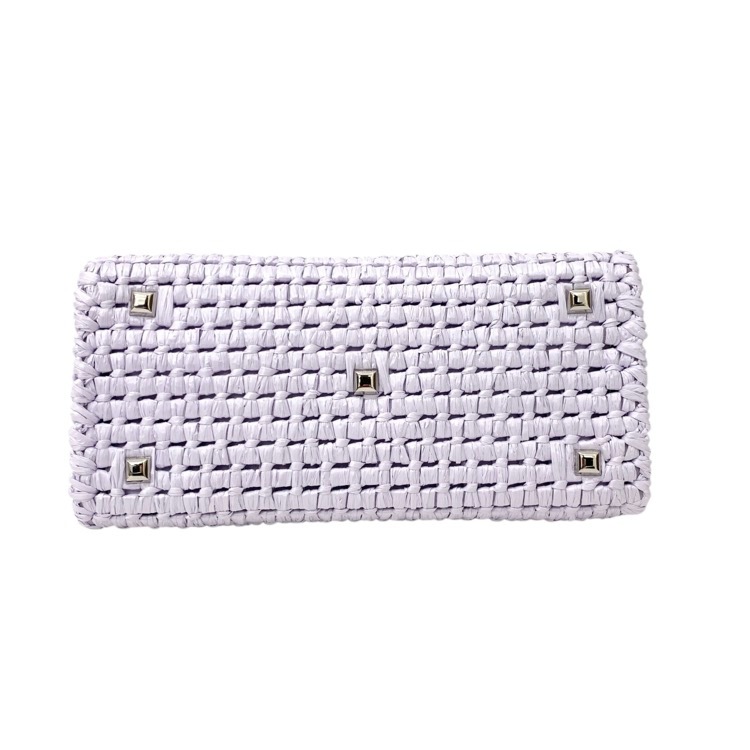 FERRAGAMO フェラガモ The studio raffia small bag かごバッグ ステューディオラフィアトート パープル