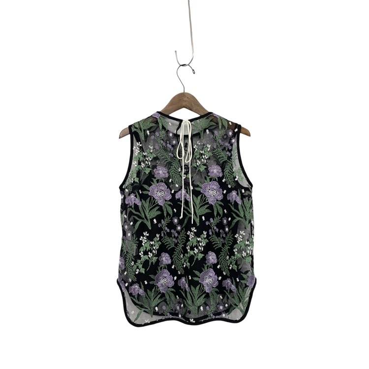 Mame Kurogouchi マメクロゴウチ Embroidery Sleeveless Blouse ボタニカルレースノースリーブブラウス パープル 1 MM19SS-SH701
