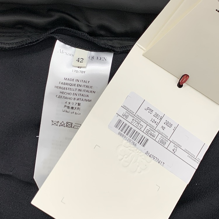 Alexander McQUEEN アレキサンダーマックイーン ハイウエストペグトラウザー タックパンツ ブラック 42 577572