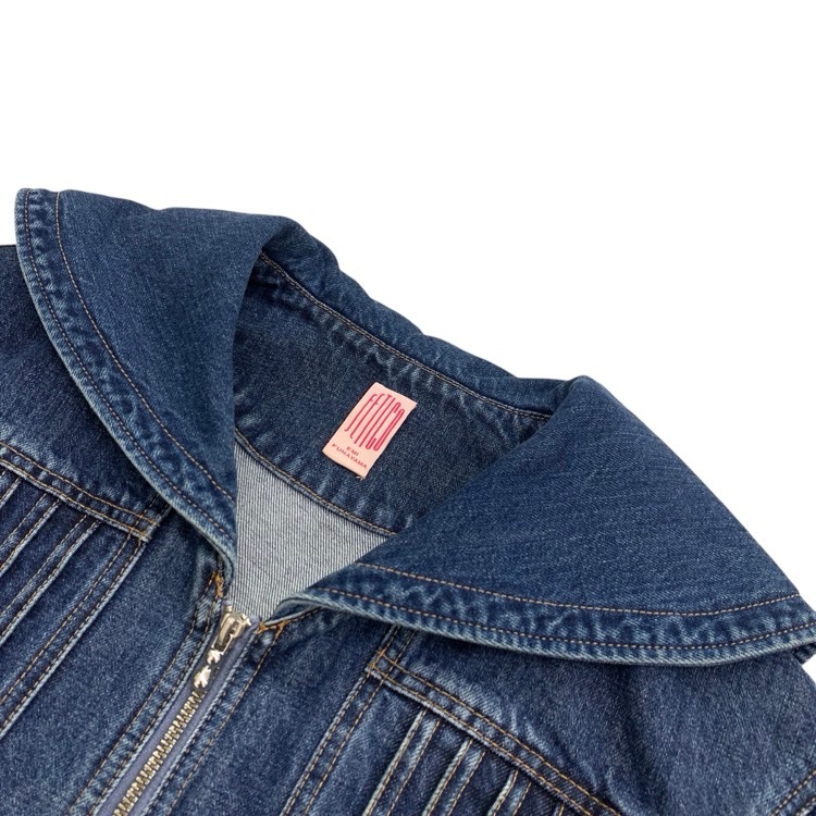 FETICO フェティコ SAILOR COLLAR DENIM JACKET セーラーカラー デニムジャケット エコブリーチ加工 ヴィンテージインディゴ 2 FTC232-0203