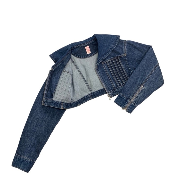 FETICO フェティコ SAILOR COLLAR DENIM JACKET セーラーカラー デニムジャケット エコブリーチ加工 ヴィンテージインディゴ 2 FTC232-0203