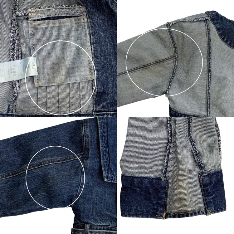 FETICO フェティコ SAILOR COLLAR DENIM JACKET セーラーカラー デニムジャケット エコブリーチ加工 ヴィンテージインディゴ 2 FTC232-0203