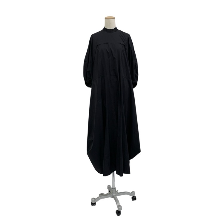 nagonstans ナゴンスタンス super lightweight baloon-sleeves dress スーパーライトウェイトバルーンスリーブワンピース ブラック M 470HS833-0840