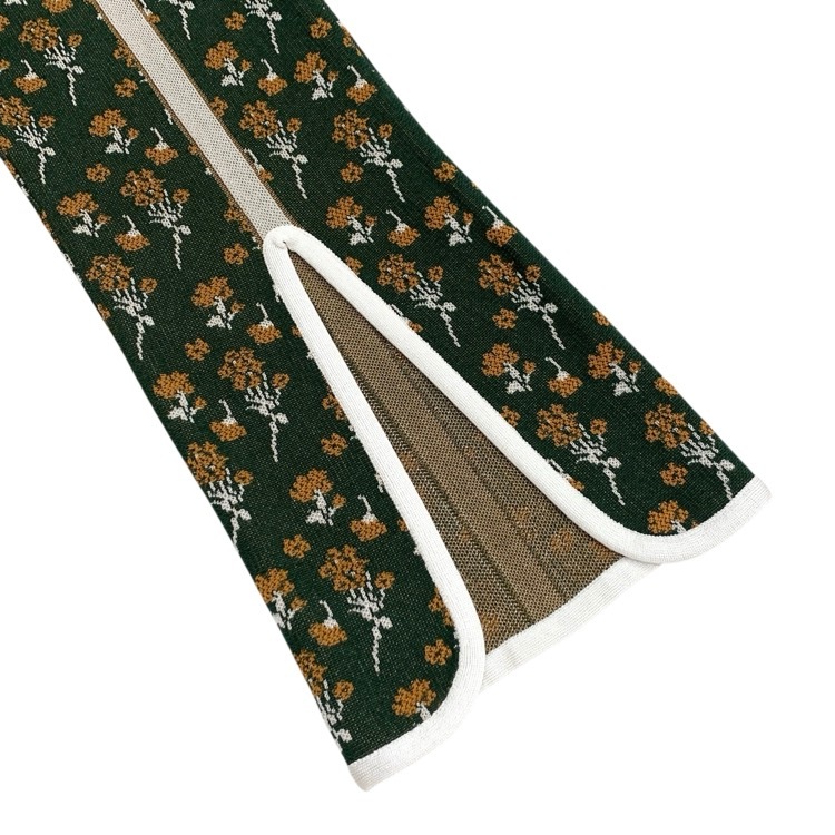 Mame Kurogouchi マメクロゴウチ Pedicel Knitted Pants 三越伊勢丹限定 小花柄ニットパンツ MM23SS-KN505