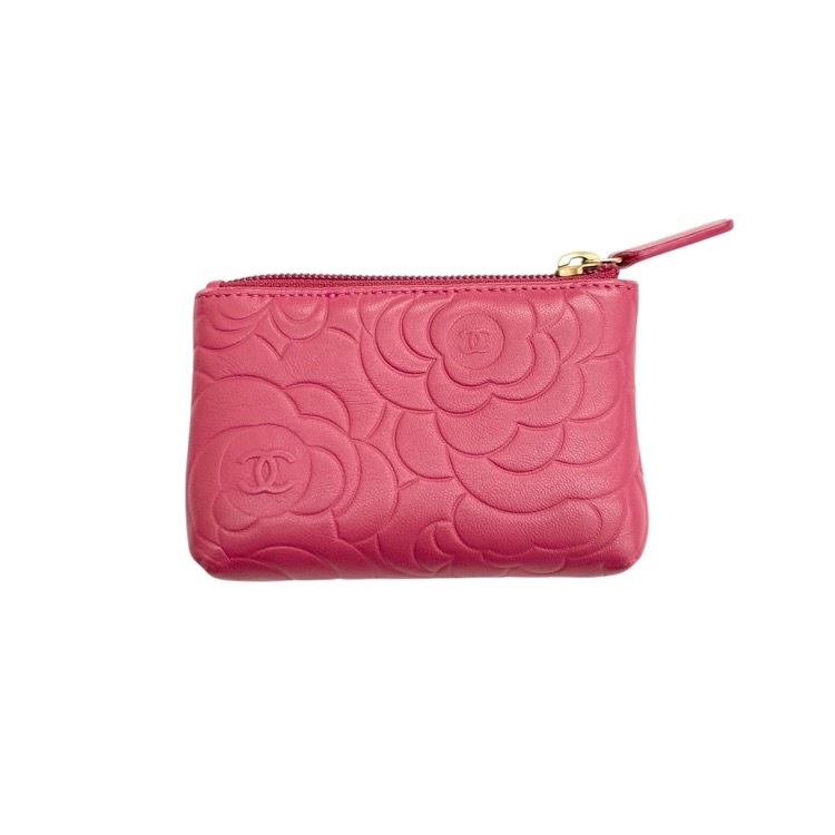 CHANEL シャネル コインパース カメリアステッチ フランボワーズ