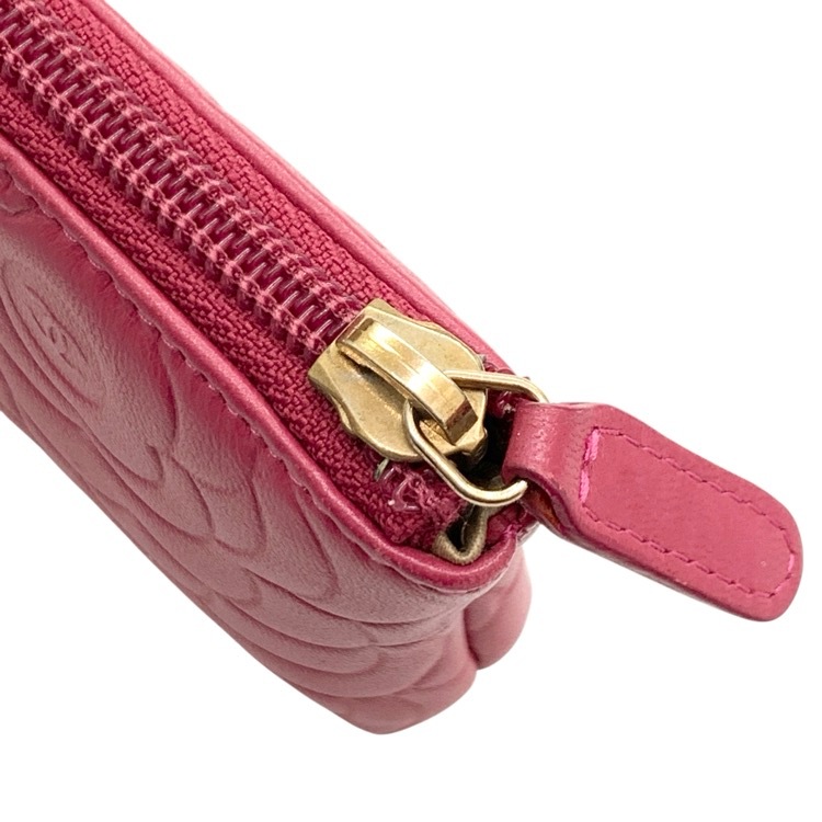 CHANEL シャネル コインパース カメリアステッチ フランボワーズ