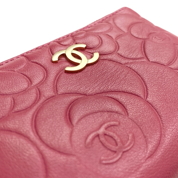CHANEL シャネル コインパース カメリアステッチ フランボワーズ