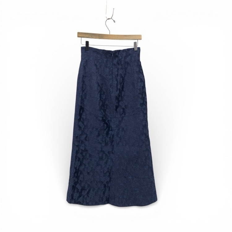 Mame Kurogouchi マメクロゴウチ Floral Jacquard Skirt フローラルジャガードスカート ネイビー 1 MM22FW-SK502